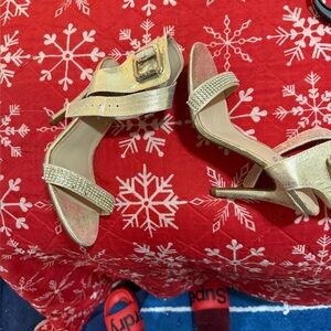 Elegant Gold Strappy Heels